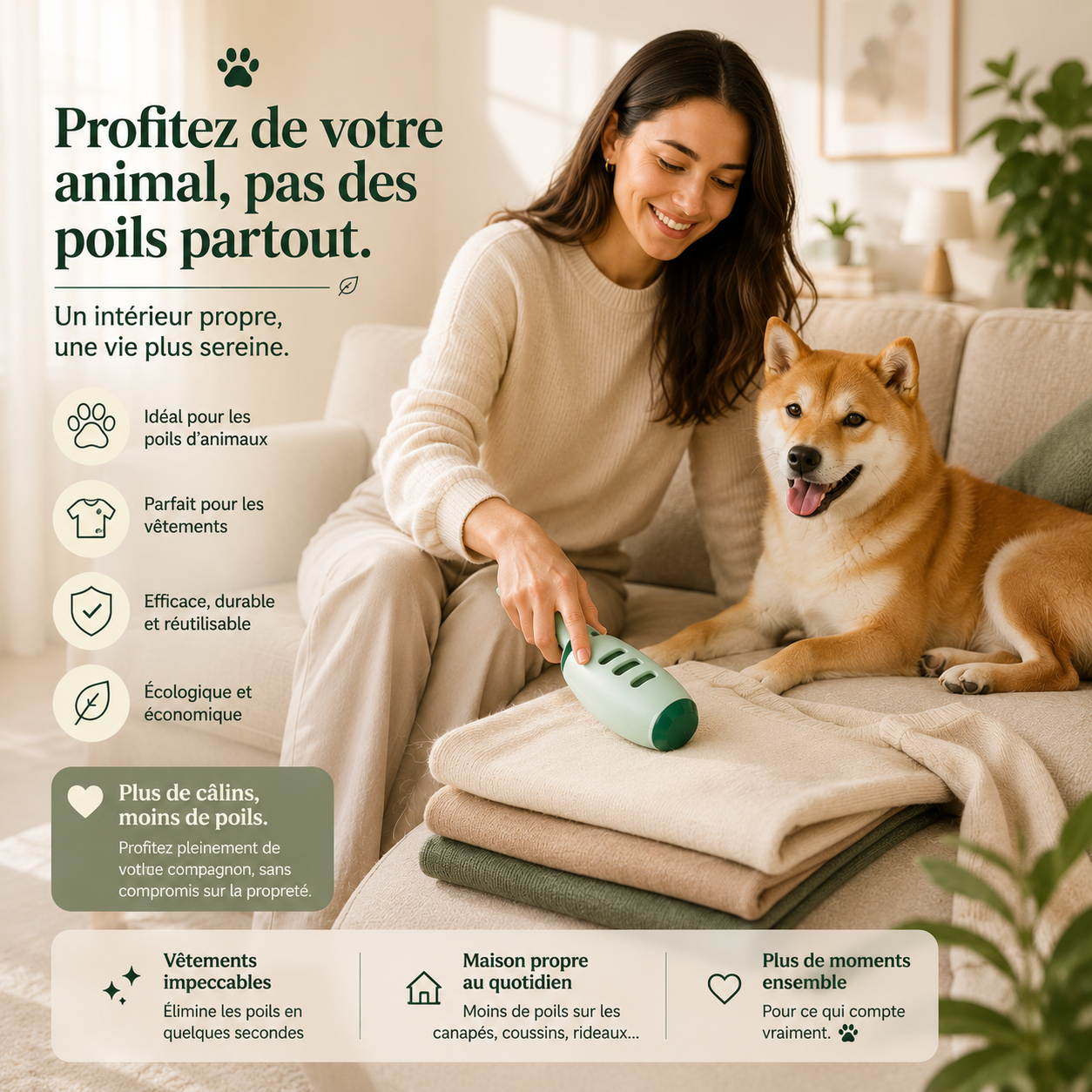 Rouleau Anti-Poils Réutilisable